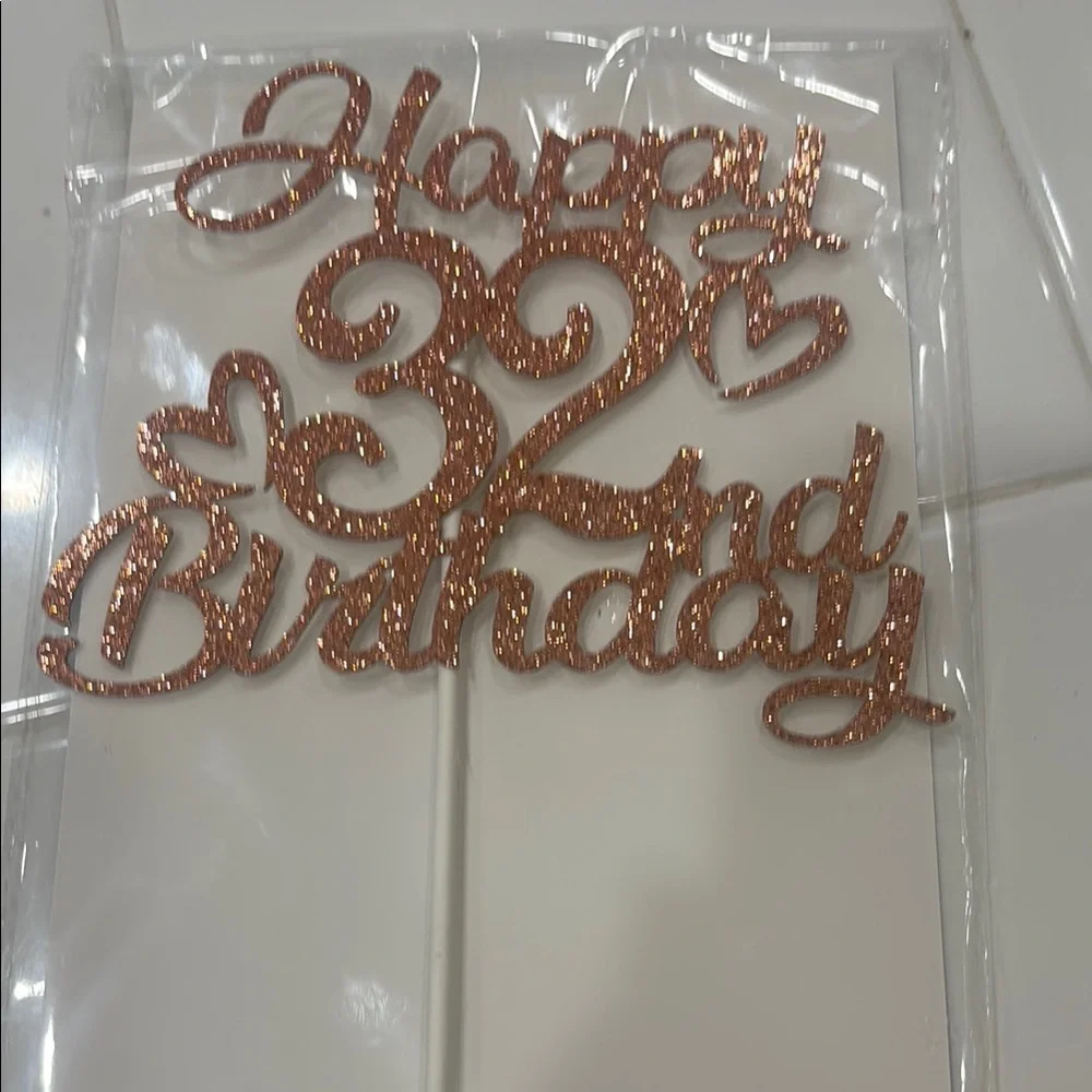 Rose Gold Birthday Cake Topper